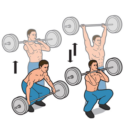 Hang clean, front squat, pushpress at a gym - Gravity Training Zone